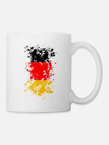Deutschland Flagge Fußball - Tasse - Weiß