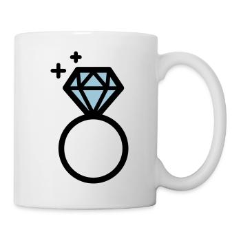 Engagement ring with diamond - Mug - white - Right