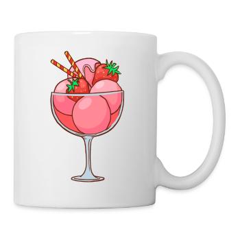Eis Speiseeis Eiskrem Eiscreme Kugeleis Eisbecher - Tasse - Weiß - Rechts