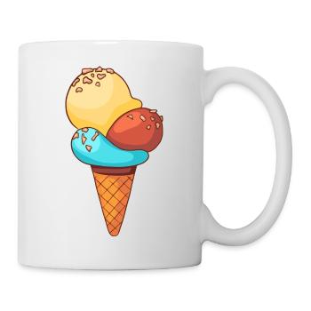 Eis Speiseeis Eiskrem Eiscreme Kugeleis Eisbecher - Tasse - Weiß - Rechts