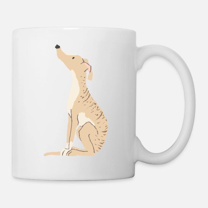 Windhund gestromt - Tasse - Weiß