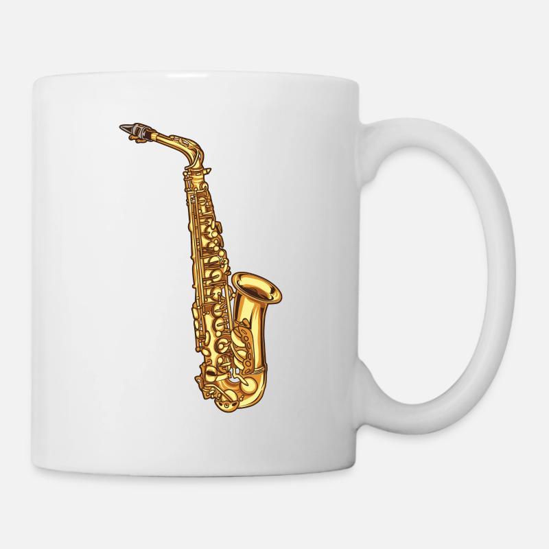 Saxophone Saxofon - Tasse - Weiß