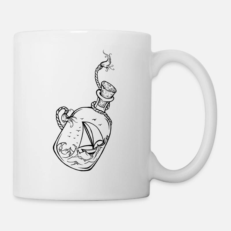 Flasche am Meer 2 - Tasse - Weiß