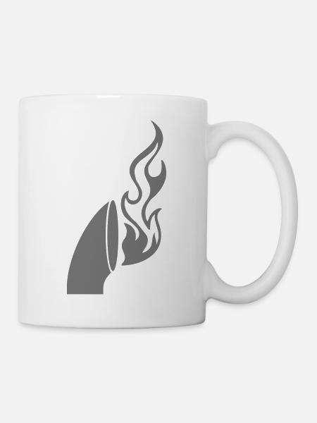 Pipe Flame small Fire Diesel Flamme - Tasse - Weiß