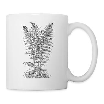 Farn Pflanzenzeichnung Garten und Floral - Tasse - Weiß - Rechts