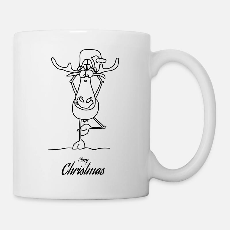 Christmas - Moose - Funny - Mug - white