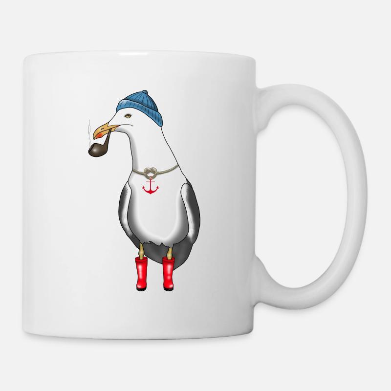 Möwe Seemann Kapitän - Tasse - Weiß