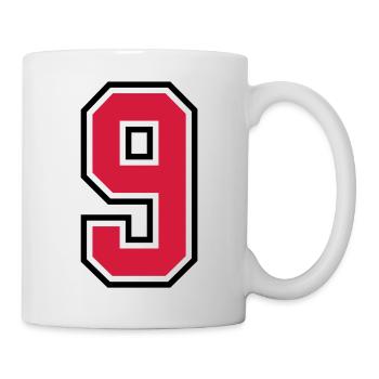 sports jersey number 9 nine - Mug - white - Right