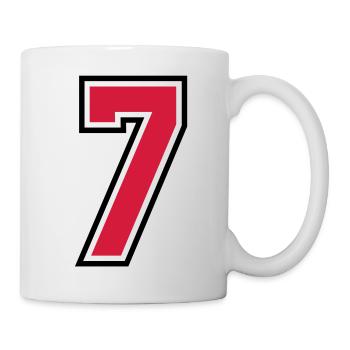 sports jersey number 7 seven - Tasse - Weiß - Rechts