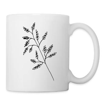 Branche - plante, nature, arbre, feuille, feuilles, fleur - Mug blanc - blanc - Droite