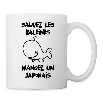 Sauvez les baleines - Mug blanc - blanc - Droite