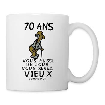 70 ans vieux monsieur anniversaire humou - Mug blanc - blanc - Droite