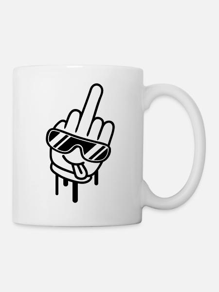 Cool Fuck Off Hand - Tasse - Weiß