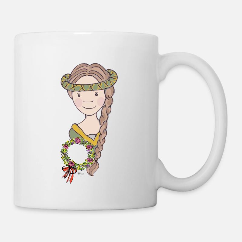 Mittelalter Mädchen - Tasse - Weiß