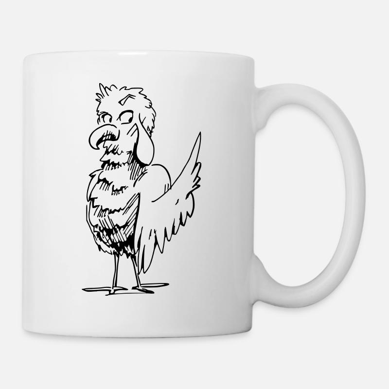 Funny cartoon bird - Mug - white