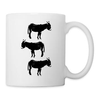 Trois ânes motif animal - Mug blanc - blanc - Droite
