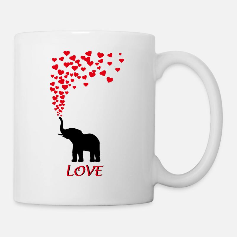 Elephant heart heart Love Love gift - Mug - white