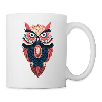 Hippie Eule - Tasse - Weiß - Rechts