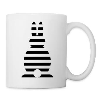 Osterposter Lapin rayé noir - Mug blanc - blanc - Droite