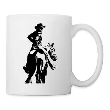 Cow-girl avec le cheval - Mug blanc - blanc - Droite
