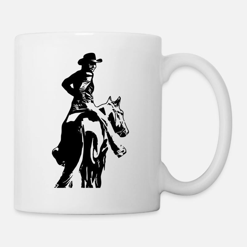 Cow-girl avec le cheval - Mug blanc - blanc