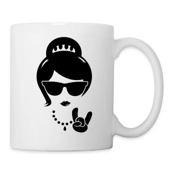 cool swag swag hipster girl, woman, mother boss - Mug - white - Right