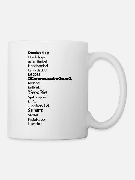 Hessische Schimpfwörter - Tasse - Weiß