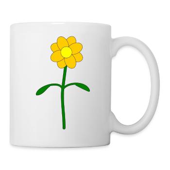 Flower yellow Buttercup - Mug - white - Right