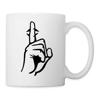 hand__ruhe_bitte_ - Tasse - Weiß - Rechts