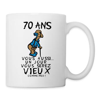70 ans vieux monsieur anniversaire humour moi - Mug blanc - blanc - Droite
