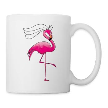 Mariée flamant rose - Mug blanc - blanc - Droite