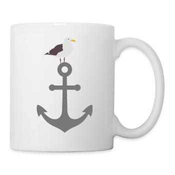Seagull on anchor - Mug - white - Right