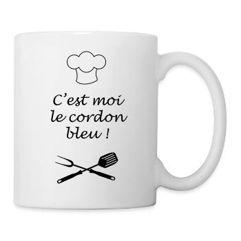 cordon bleu tablier cuisinier - Mug blanc - blanc - Droite