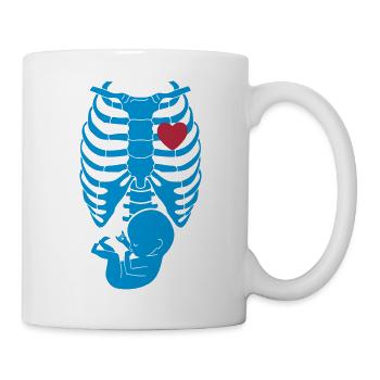 Baby belly - pregnancy - Halloween skeleton - Mug - white - Right