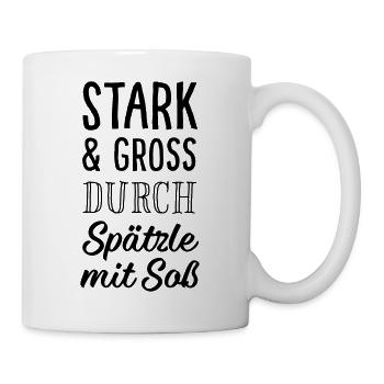 Stark & Groß durch Spätzle mit Soß - Tasse - Weiß - Rechts