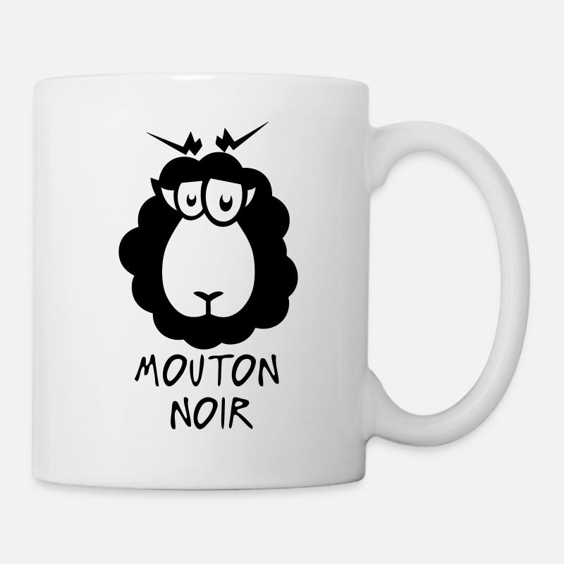 mouton noir citation dessin - Mug blanc - blanc
