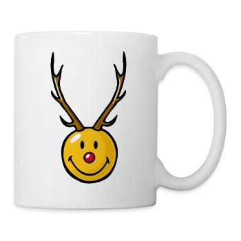 Smiley Christmas Reindeer - Mug blanc - blanc - Droite