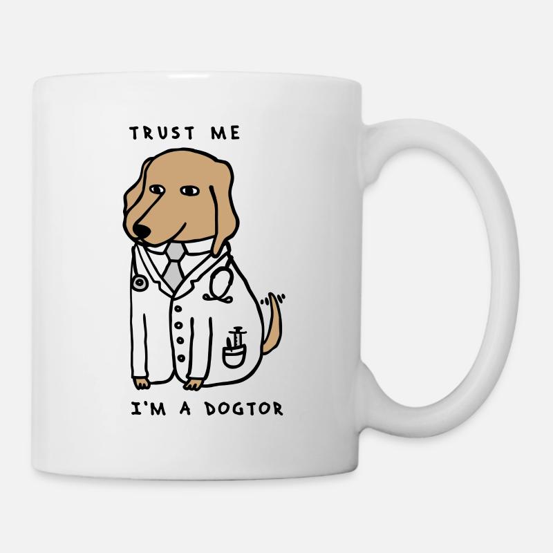 DOGTOR marron - Croyez-moi, je suis un chien de garde - Mug blanc - blanc