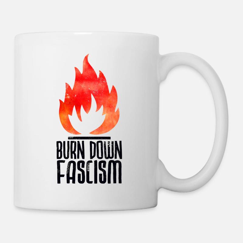 Burn Down Fascism - Mug blanc - blanc