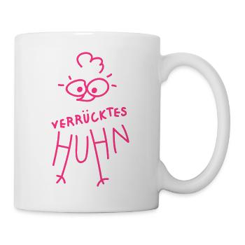 verrücktes Huhn - Tasse - Weiß - Rechts