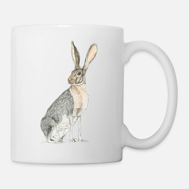Lapin avec de longues cuillères - Mug blanc - blanc