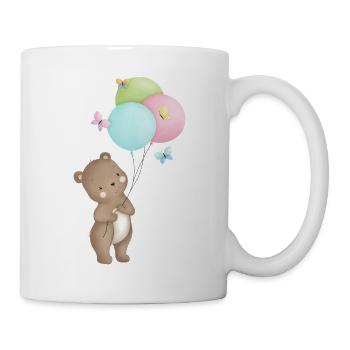 Bear with balloons - Mug - white - Right