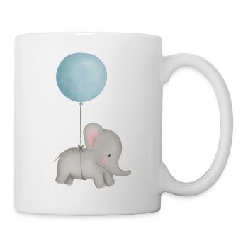 Baby Elefant mit Ballon - Tasse - Weiß - Rechts