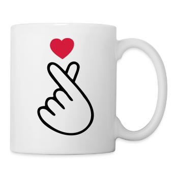 ♥I Love You-Cute Korean Finger Heart Sign♥ - Mug - white - Right