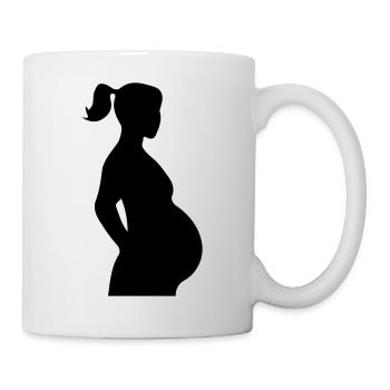 schwanger silhouette - Tasse - Weiß - Rechts