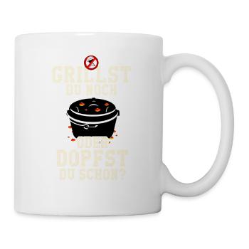 Grillst du noch Distressed Look - Tasse - Weiß - Rechts