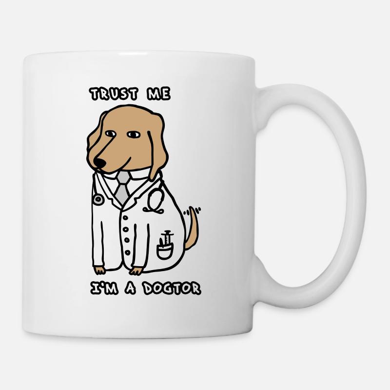 DOGTOR brown / white - Trust me I'm a Dogtor - Mug - white