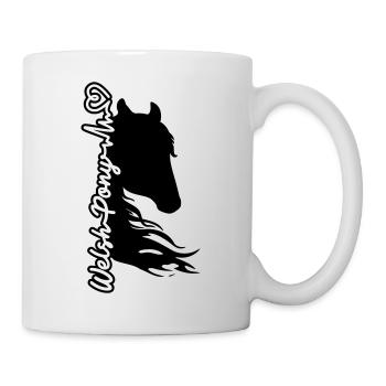 Welsh Pony Herzschlag Pferd Pferdeliebe Heartbeat - Tasse - Weiß - Rechts