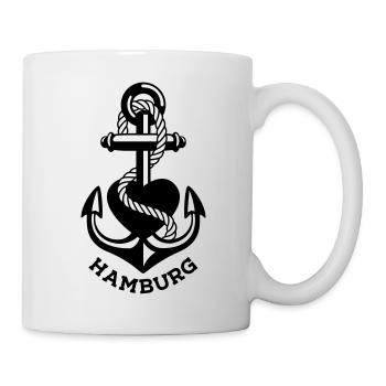 HAMBURG Anker Herz - Tasse - Weiß - Rechts