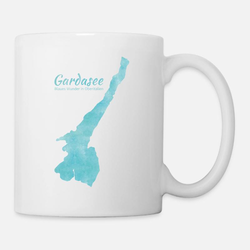 Gardasee - Kontur blau - Tasse - Weiß